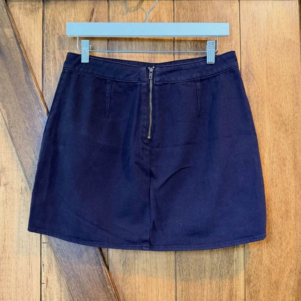 PacSun Black Denim Skort Womens Size 28 Mini Skirt‎ Shorts Back Zip